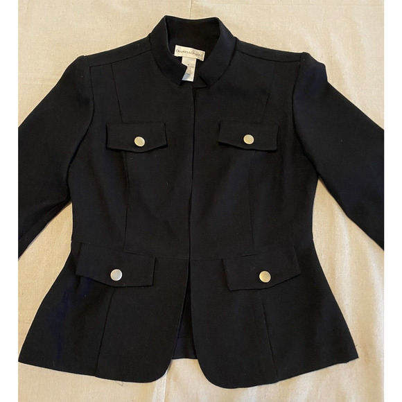 Drapers & Damons Blazer Womens 6 Black 3/4 Sleeves Business Basics Sport Coat - Picture 3 of 13
